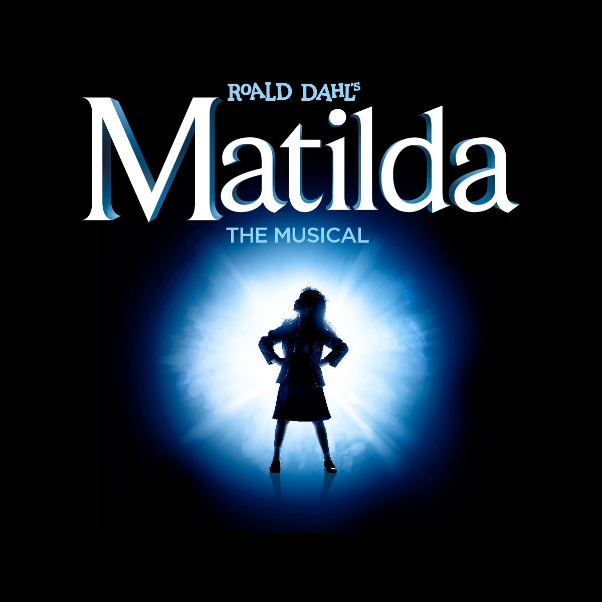 Matlida Logo - silhouette of girl on black background with a single bright light shining behind her