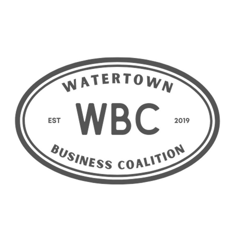 Watertown Business Coalition oval logo with the letters WBC in the center