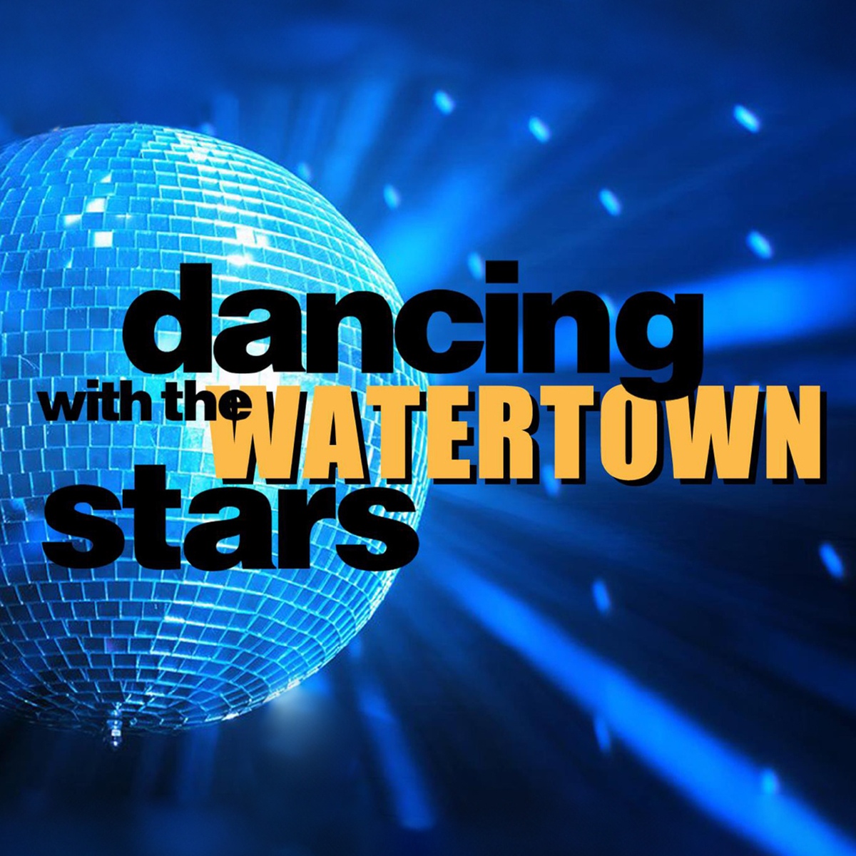 Dancing with the Watertown Stars logo with disco ball