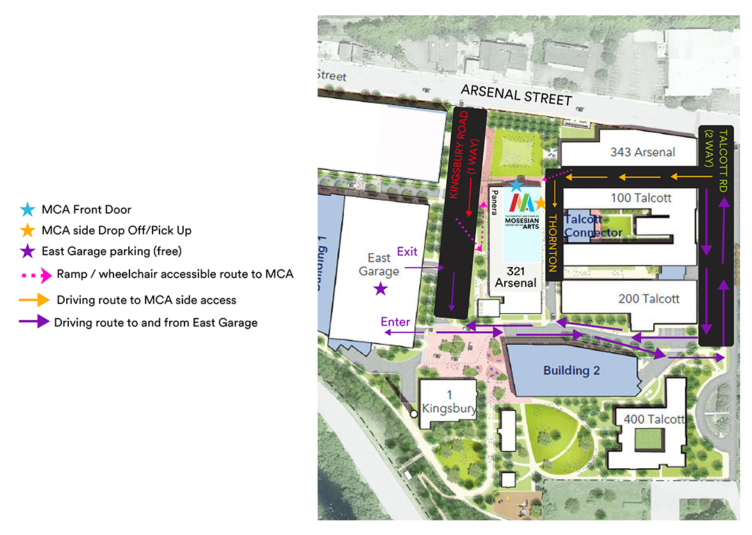  Map showing current construction site around MCA, refer to directions above