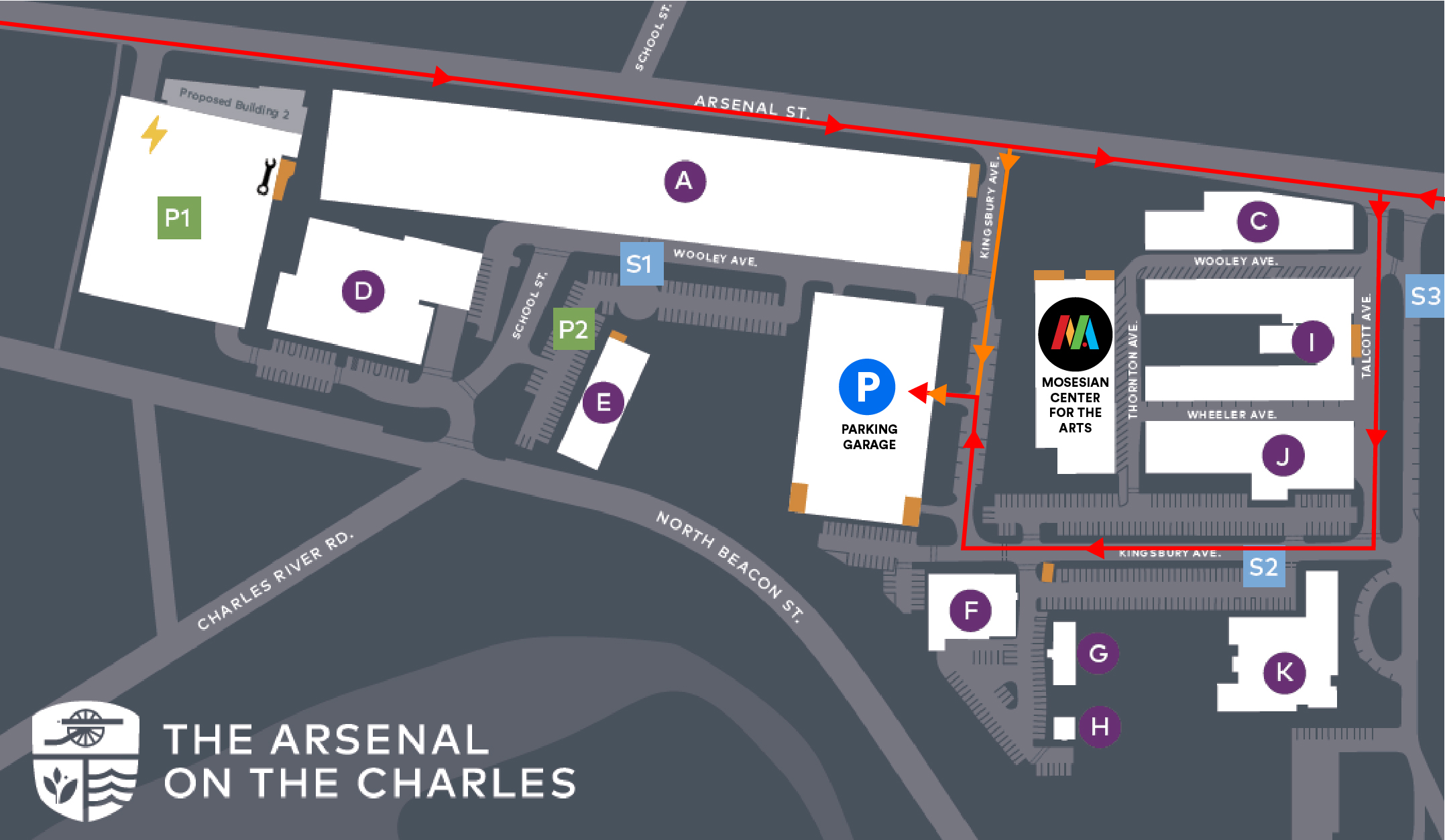 Arsenal on the Charles Campus Map