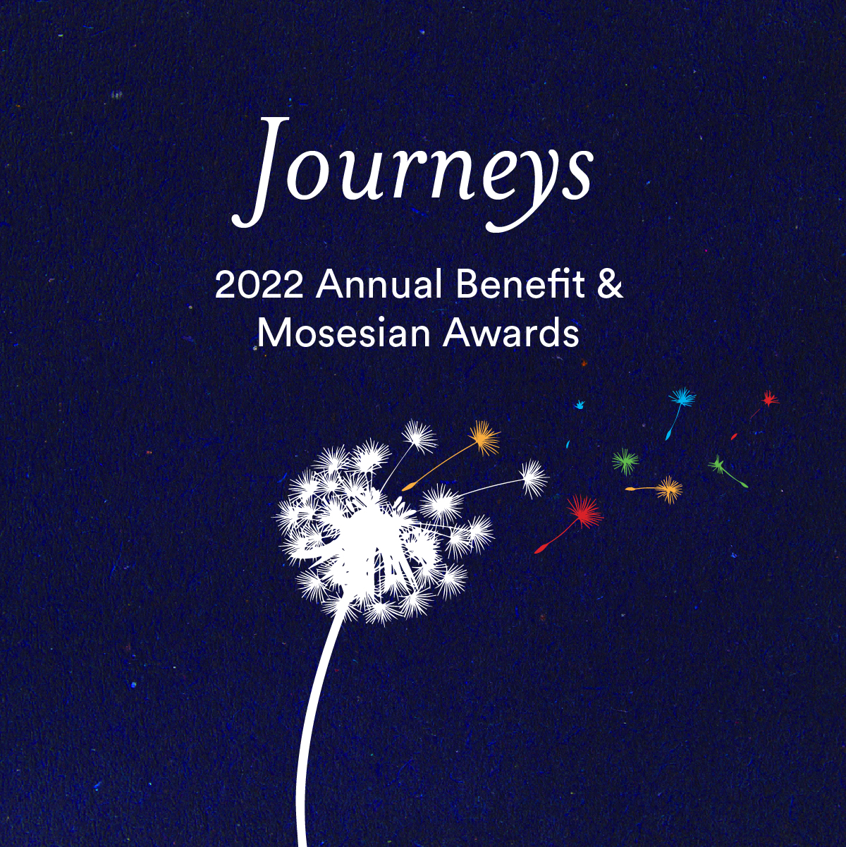 Journeys Annual Benefit Graphic - flower on blue background