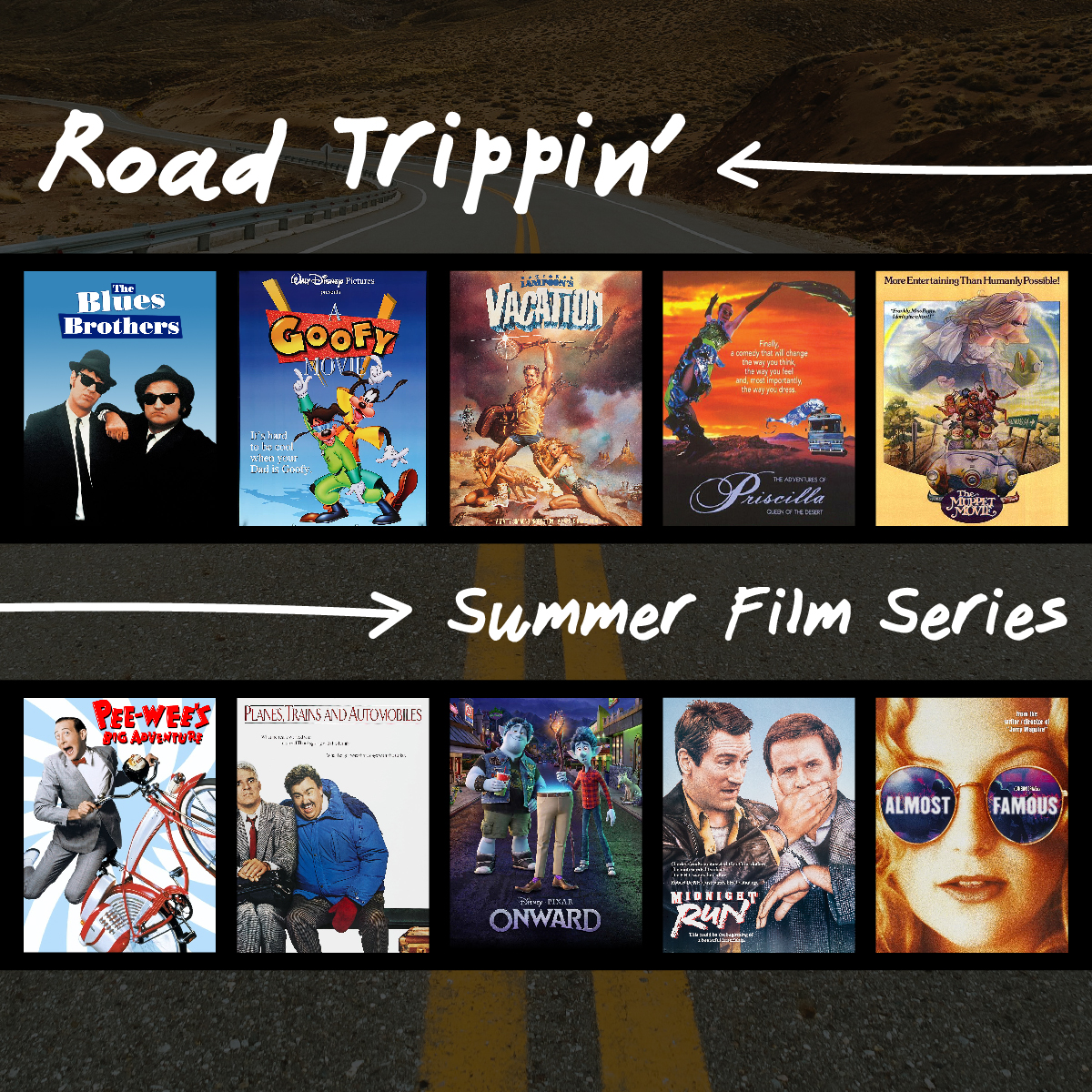 Road Trippin' Graphic with movie posters