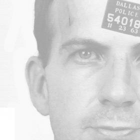 Close up of Lee Harvey Oswald's mug shot
