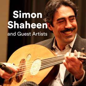 Musician Simon Shaheen plays the oud