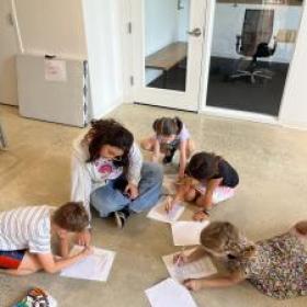 photo of students working on a project