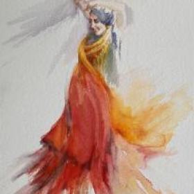watercolor painting of a dancer