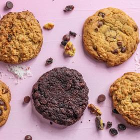 Cookies on a lavender background